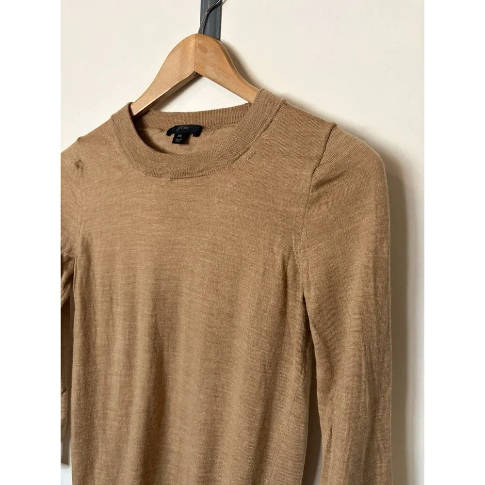 J Crew Camel Merino Wool Lightweight Sweater Size XS